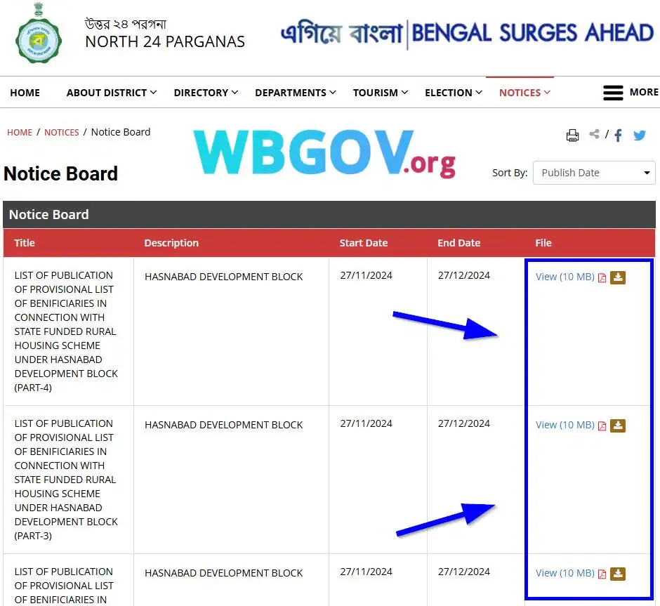 North 24 Parganas Banglar Bari List