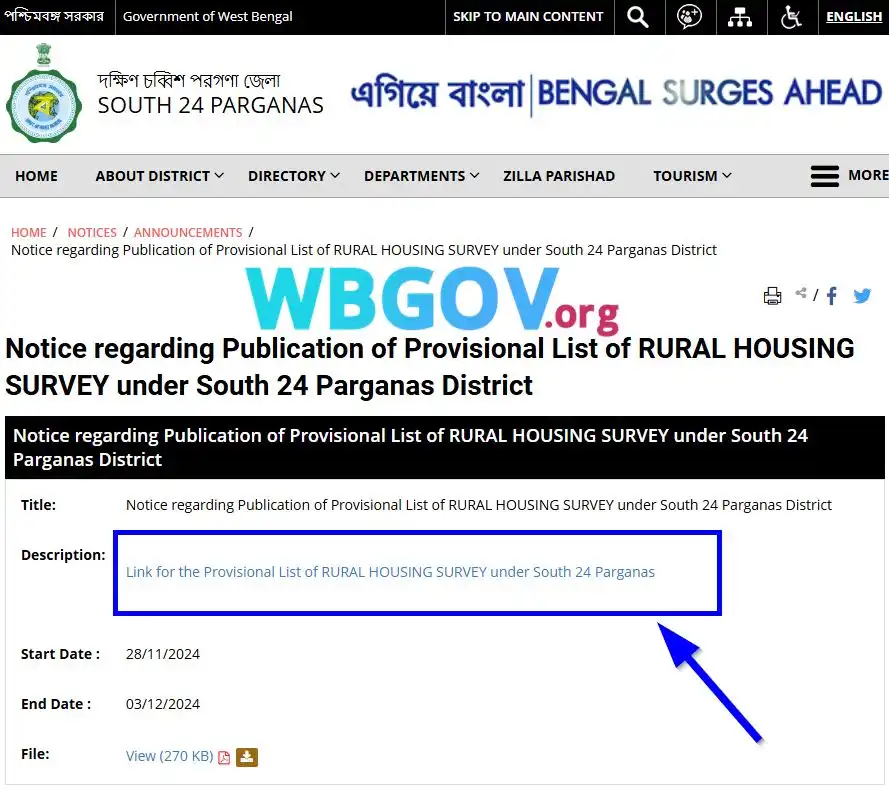 South 24 Parganas Banglar Bari List 2025